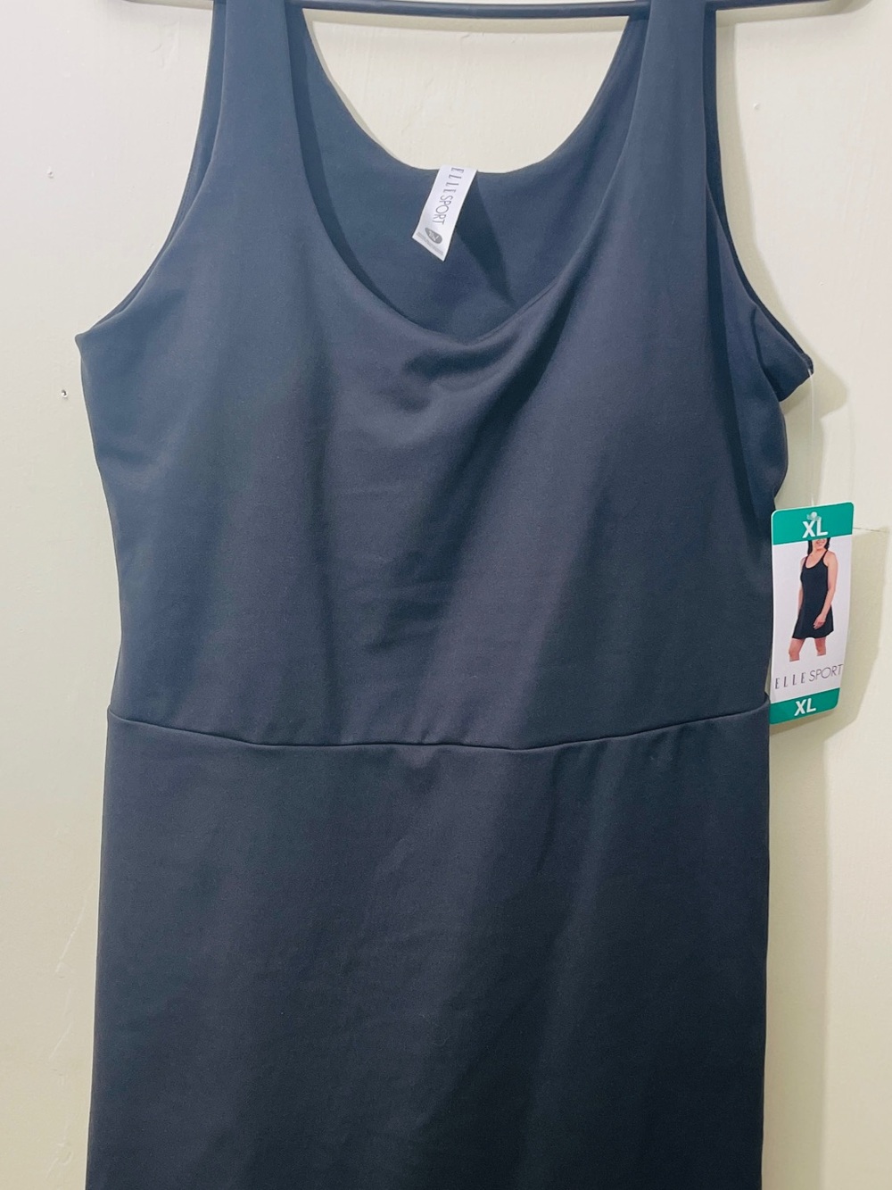 Elle Black Tank Sport Dress with Built-In Bra